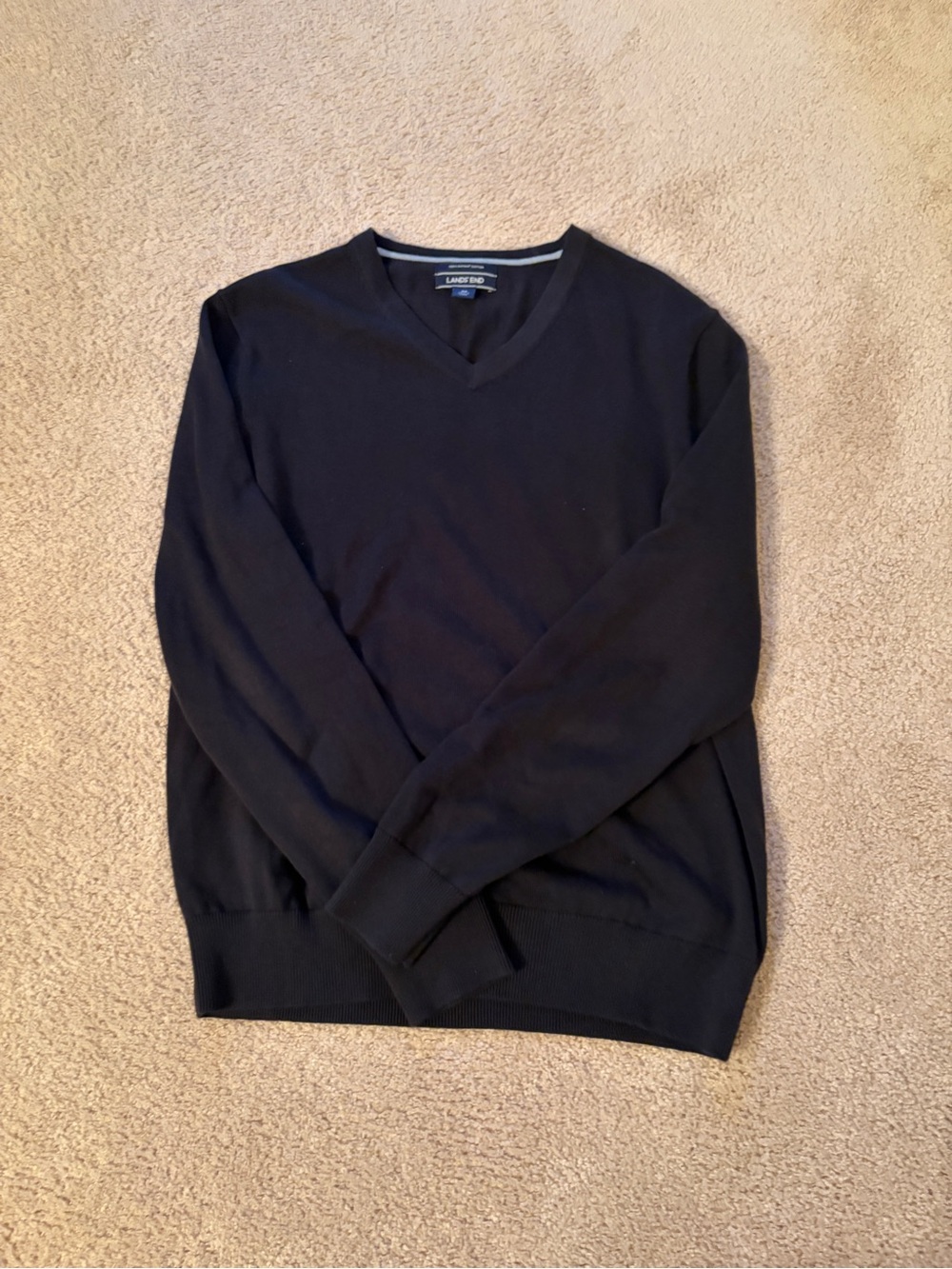 Lands' End Men's V-Neck Sweater - Black